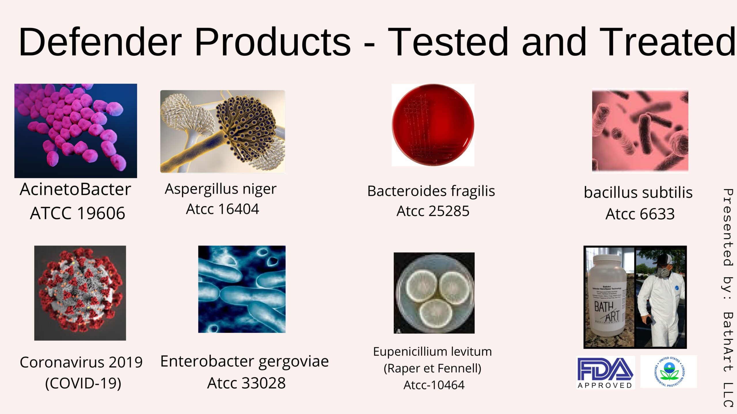A picture of four different products tested and made.