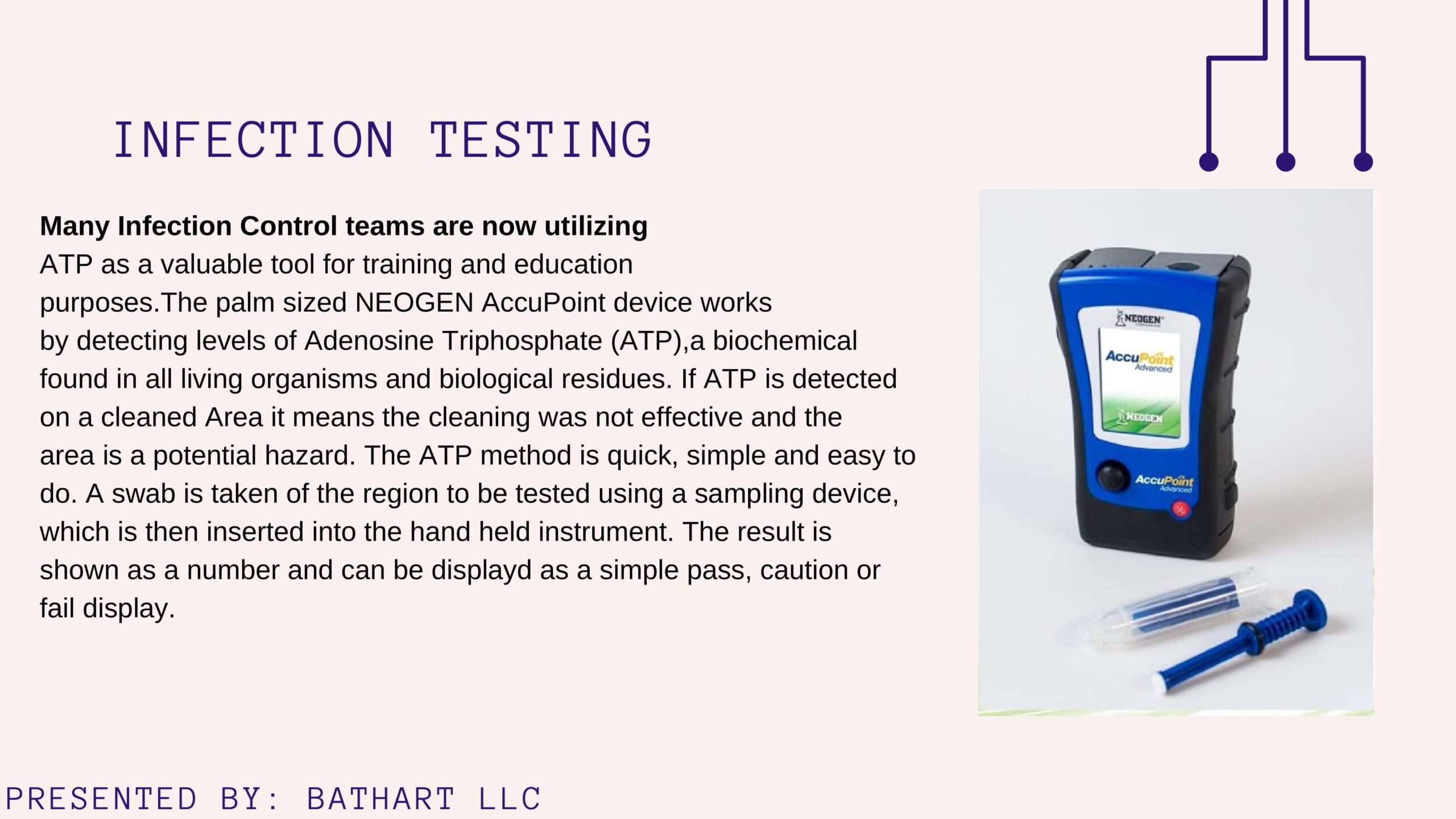 A picture of an information sheet about the testing.