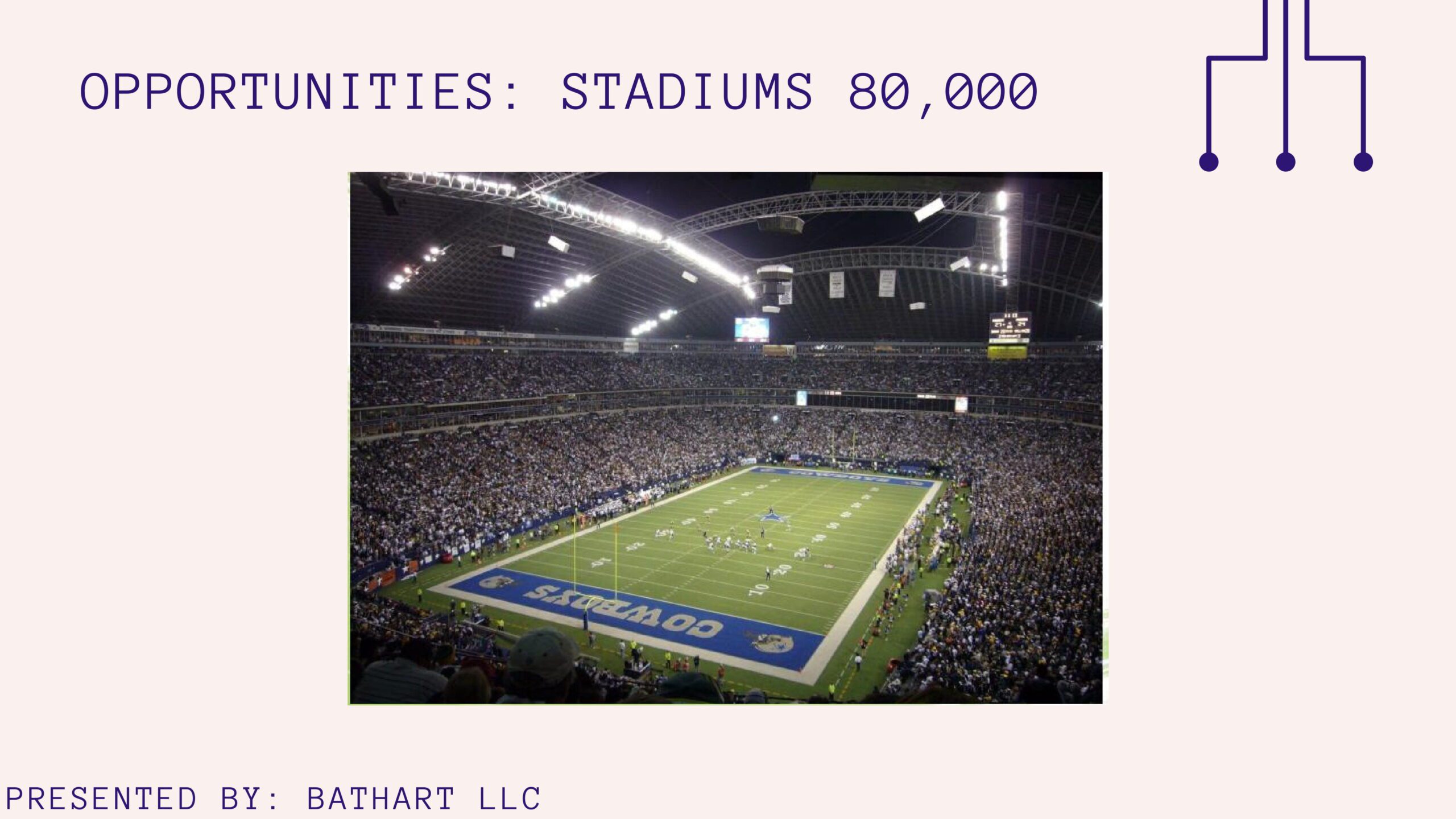 A large stadium filled with lots of people.