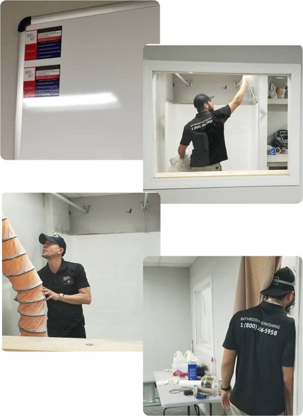 image1 A man in black shirt and hat holding up a mirror.